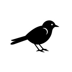Obraz premium bird black icon on a white background in minimalism сreated with Generative Ai