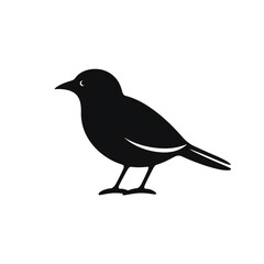 Obraz premium bird black icon on a white background in minimalism сreated with Generative Ai