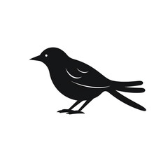 Obraz premium bird black icon on a white background in minimalism сreated with Generative Ai