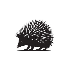 Prickly Pals: Vector Hedgehog Silhouette Set for Charming Wildlife Designs, Nature Illustrations, and Garden-themed Artwork.