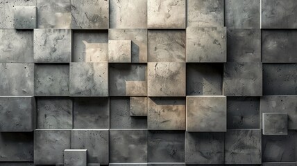 Concrete wall with geometric patterns as a modern architectural background