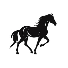 Naklejka na ściany i meble horse black icon on a white background in minimalism сreated with Generative Ai