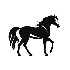 Obraz premium horse black icon on a white background in minimalism сreated with Generative Ai