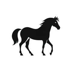 Obraz na płótnie Canvas horse black icon on a white background in minimalism сreated with Generative Ai