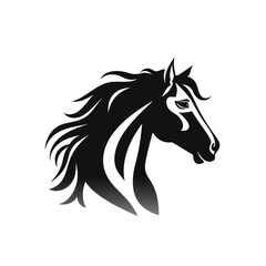 horse black icon on a white background in minimalism сreated with Generative Ai