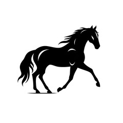 horse black icon on a white background in minimalism сreated with Generative Ai