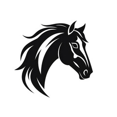 Fototapeta na wymiar horse black icon on a white background in minimalism сreated with Generative Ai