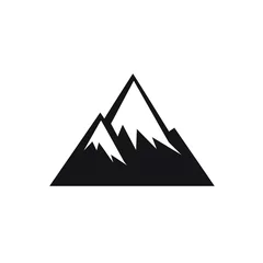 Deurstickers Bergen mountain black icon on a white background in minimalism сreated with Generative Ai