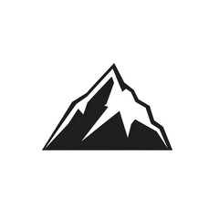 mountain black icon on a white background in minimalism сreated with Generative Ai