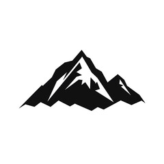 mountain black icon on a white background in minimalism сreated with Generative Ai