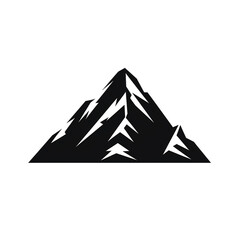 mountain black icon on a white background in minimalism сreated with Generative Ai