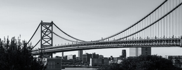 Bridge structure in black and white