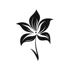 Fototapeta na wymiar flower black icon on a white background in minimalism сreated with Generative Ai