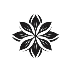 flower black icon on a white background in minimalism сreated with Generative Ai
