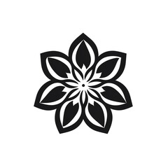 flower black icon on a white background in minimalism сreated with Generative Ai