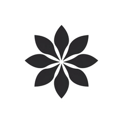 flower black icon on a white background in minimalism сreated with Generative Ai