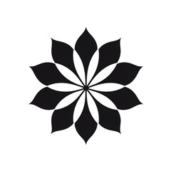 flower black icon on a white background in minimalism сreated with Generative Ai