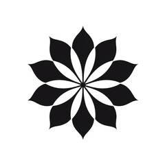Obraz premium flower black icon on a white background in minimalism сreated with Generative Ai