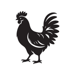 Poultry Perfection: Vector Hen Silhouette Collection for Farmyard Designs, Animal Illustrations, and Rustic-themed Artwork. Black hen vector.