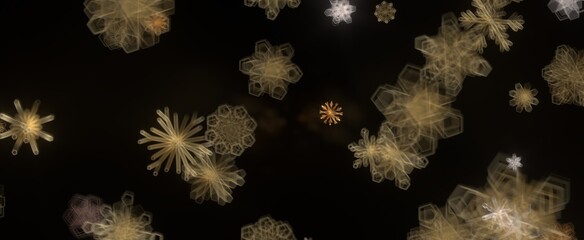 Festive Snowstorm: Magnificent 3D Illustration Showcasing Falling Christmas Snowflakes