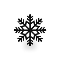 snowflake black icon on a white background in minimalism сreated with Generative Ai