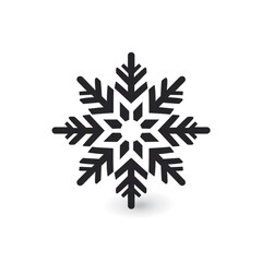 snowflake black icon on a white background in minimalism сreated with Generative Ai