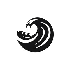 Naklejka premium wave black icon on a white background in minimalism сreated with Generative Ai