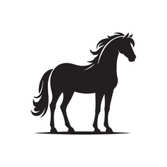Equestrian Elegance: Vector Horse Silhouette Collection for Equine Designs, Equestrian Illustrations, and Western-themed Artwork. Black Horse vector.
