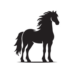 Obraz na płótnie Canvas Equestrian Elegance: Vector Horse Silhouette Collection for Equine Designs, Equestrian Illustrations, and Western-themed Artwork. Black Horse vector.