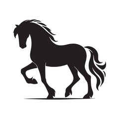 Equestrian Elegance: Vector Horse Silhouette Collection for Equine Designs, Equestrian Illustrations, and Western-themed Artwork. Black Horse vector.