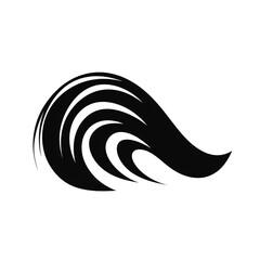 Fototapeta premium wave black icon on a white background in minimalism сreated with Generative Ai