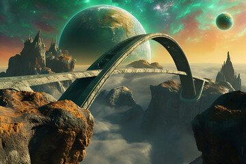 Bridge over fantastic planets in space