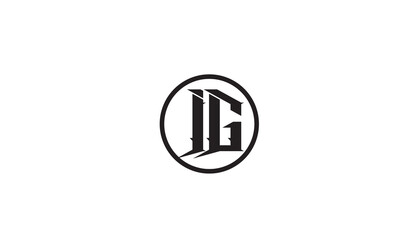  IG, GI, I, G Abstract Letters Logo Monogram