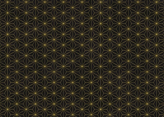 和柄麻の葉　和紙素材_黒&times;黄