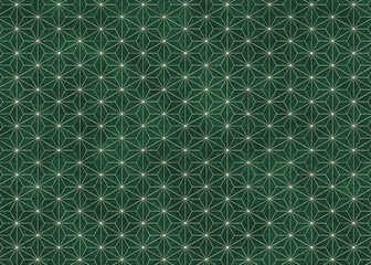 和柄麻の葉　和紙素材_緑&times;白