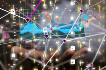 diagram Futuristic wave, Futuristic data stream - 3d
