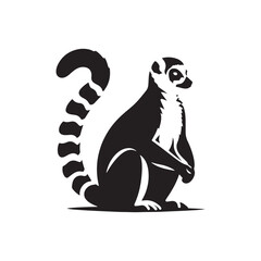 Jungle Jesters: Vector Lemur Silhouette Collection for Playful Wildlife Designs, Tropical Illustrations, and Rainforest-themed Artwork. © Wolfe 