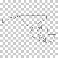 Maryland map shape, united states of america. Flat concept icon symbol vector illustration - obrazy, fototapety, plakaty