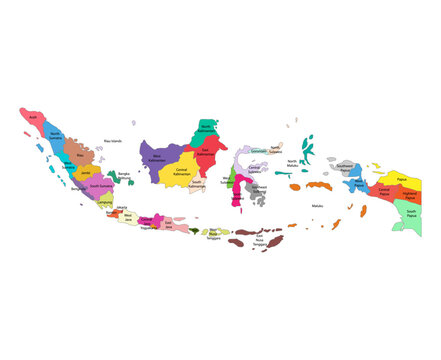 Indonesia detailed map shape, Flat web graphic concept icon symbol vector illustration
