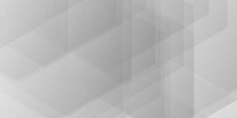 Obraz premium Abstract minimal geometric white and gray light background design. white paper transparent material in triangle technology and square shapes in random geometric pattern