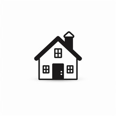 house black icon on a white background in minimalism сreated with Generative Ai