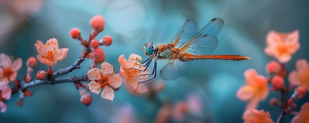 A Dragonfly's Moment of Stillness Amidst the Natural Motion. Concept Nature Photography, Macro Shots, Dragonfly, Stillness Meditation, Wildlife Observation