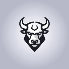 Logo bull cyberpunk design portrait