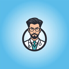 logo doctor icon character vector