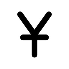 yen sign isolated on white