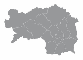 Styria state administrative map - obrazy, fototapety, plakaty