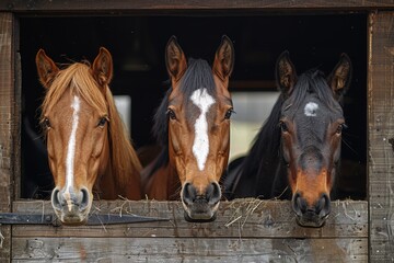 horses in the stable