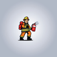 logo firefighter vector icon
