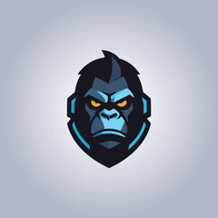 Logo Gorilla cyberpunk design icon