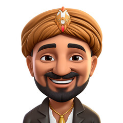 memoji happy indian man сreated with Generative Ai